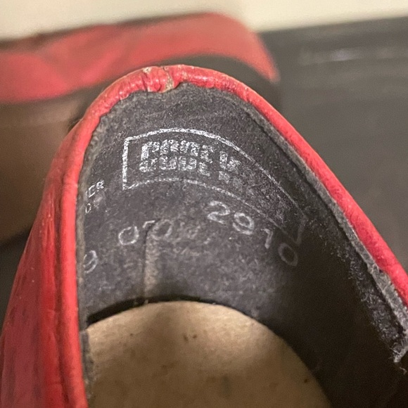 Vintage red leather crocodile look western booties - Picture 5 of 6